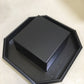 Plain UrnTray container that is made of black styrene plastic with UrnTray.com Patent Pending molded in the bottom for future reference of where to order.  Made in the USA is also molded into the plastic on the opposite side..